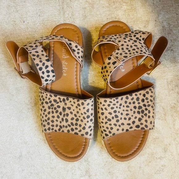 Leopard cheetah print espadrille platform sandals - Picture 3 of 3